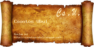 Csontos Ubul névjegykártya
